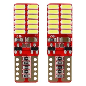 Żarówki LED CANBUS 24SMD 4014 T10e W5W White 12V 24V AMIO-01287