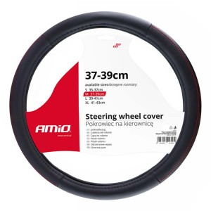 Pokrowiec nakładka na kierownicę samochodową M 37-39cm SWC-28-M AMIO-02565