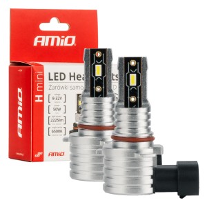 Żarówki samochodowe LED seria H-mini HB3 9005/HIR1 9011/H10 6500K Canbus AMIO-03334