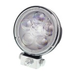 Lampa robocza LED okrągła soczewka srebrna, 10-30V, fi 90mm