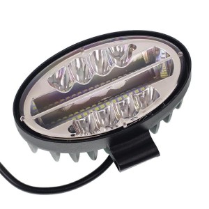 Lampa robocza LED owalna bez stroboskopu, światło żółte + białe 10-30V