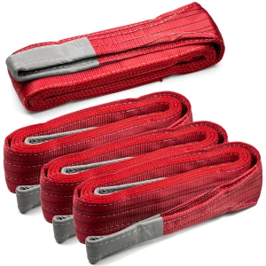 4x Zawiesie pasowe pętlowe czerwone 5m 5T